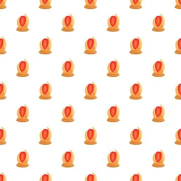 Repeating cartoon pastries creating a sweet food pattern Stock Illustration