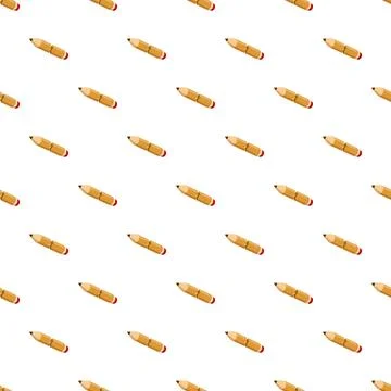 Repeating cartoon pencils seamless pattern creative background Stock Illustration
