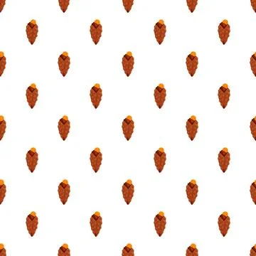 Repeating cartoon pine cones seamless pattern background Illustrazione stock