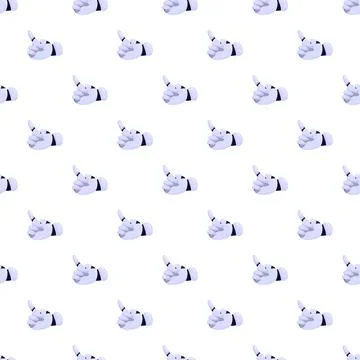 Repeating cartoon pointing hand gesture seamless pattern Illustrazione stock