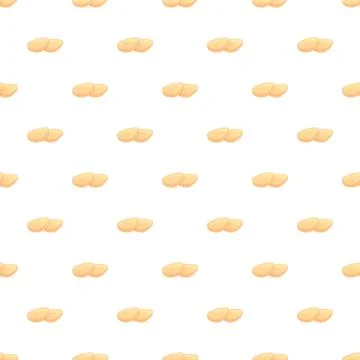 Repeating cartoon potato slices creating food pattern Stock Illustration