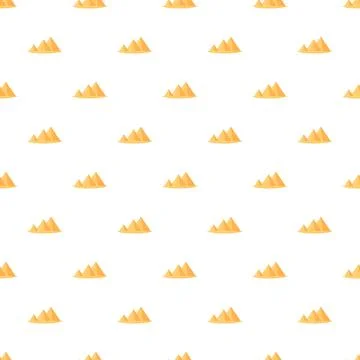 Repeating cartoon pyramids forming an ancient egypt pattern Stock Illustration