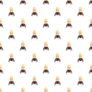 Repeating cartoon rocket pattern for space exploration theme 스톡 일러스트