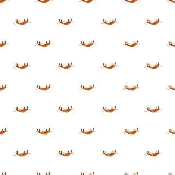 Repeating cartoon rope bridge pattern on white background Stock Illustration