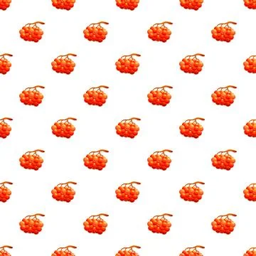 Repeating cartoon rowan berries pattern creating a background Stockillustratie
