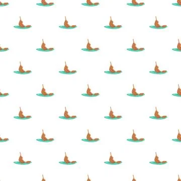 Repeating cartoon shipwreck pattern on white background Stock Illustration