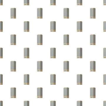 Repeating cartoon skyscraper pattern creating city background texture Иллюстрация