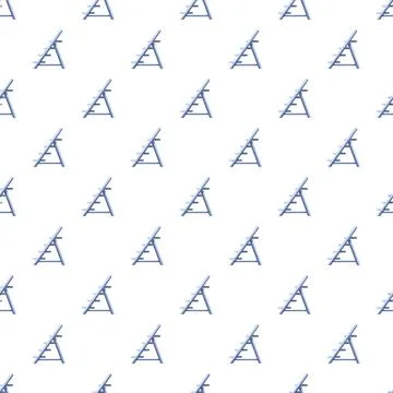 Repeating cartoon stepladder pattern on white background Stock Illustration