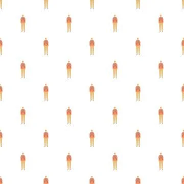 Repeating cartoon student pattern over white background Stock Illustration