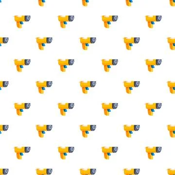 Repeating cartoon style glue gun pattern background Stock Illustration