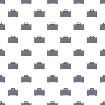 Repeating cartoon toolboxes creating seamless pattern background Illustrazione stock