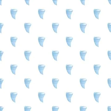 Repeating cartoon tornado pattern illustrating weather hazards Stock Illustration