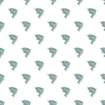 Repeating cartoon tornado pattern on white background Illustrazione stock