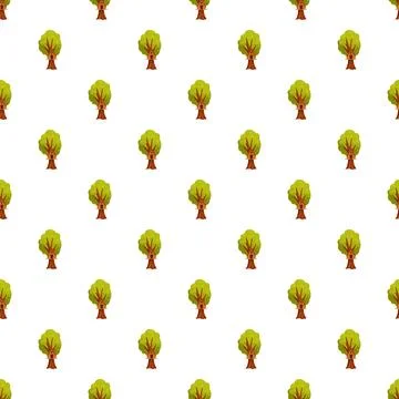 Repeating cartoon tree house pattern design 스톡 일러스트