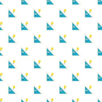Repeating cartoon triangle characters having new ideas Stock Illustration
