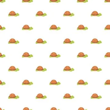 Repeating cartoon turtle pattern on white background Ilustração Stock