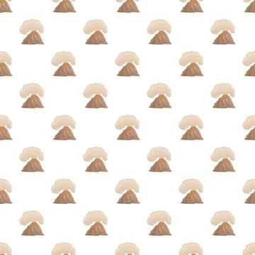 Repeating cartoon volcano erupting smoke abstract pattern 스톡 일러스트
