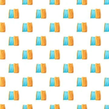 Repeating cartoon waterfall flowing over rock pattern Stock Illustration