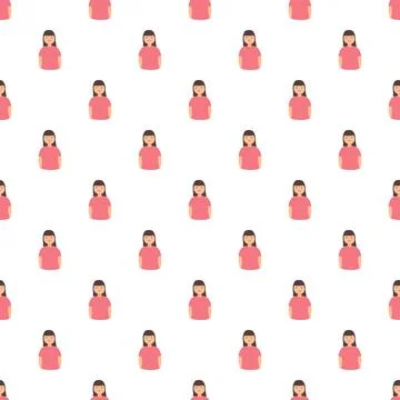 Repeating cartoon woman avatar pattern for design background Illustrazione stock