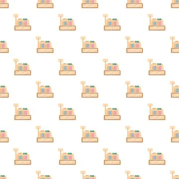 Repeating cash register pattern for business concept Stock Illustration