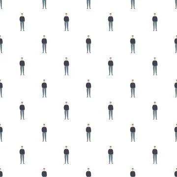 Repeating casual men creating a seamless pattern Illustrazione stock