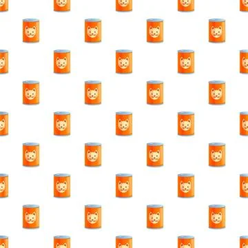 Repeating cat food cans creating a pattern Stock Illustration