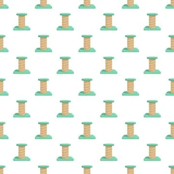 Repeating cat scratching post cartoon pattern Stock Illustration