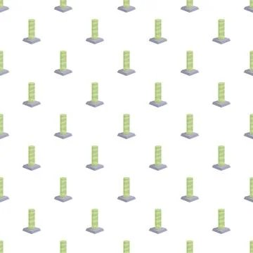 Repeating cat scratching posts simple seamless pattern Stockillustratie