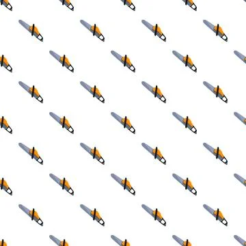 Repeating chainsaw pattern creating a tool background Illustrazione stock