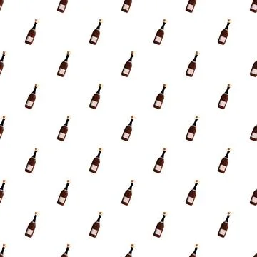 Repeating champagne bottles creating a festive seamless pattern Stock Illustration