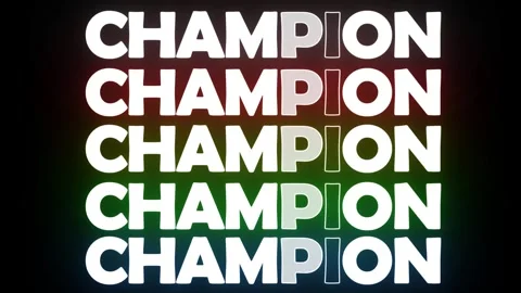 Repeating champion text motion graphics background an animated Video stock 336487186