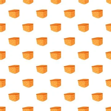 Repeating cheddar cheese cubes seamless pattern background Stock Illustration
