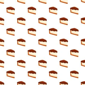 Repeating cheesecake pattern illustrating sweet dessert background design Stock Illustration