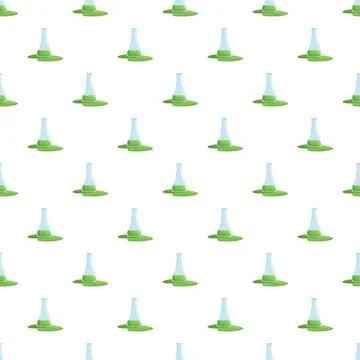 Repeating chemical flasks creating a scientific seamless pattern Stock Illustration