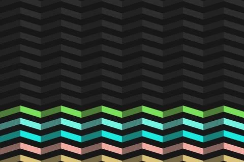 A repeating chevron pattern in shades of gray forms the background Illustrazione stock
