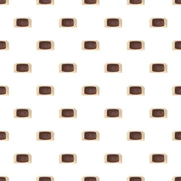 Repeating chocolate cake pattern creating sweet texture background Illustrazione stock