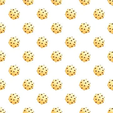 Repeating chocolate chip cookies creating a sweet food background Stock Illustration