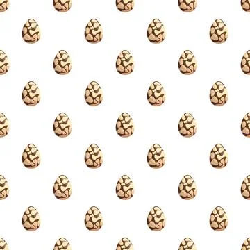 Repeating chocolate swirl egg pattern on white background 스톡 일러스트