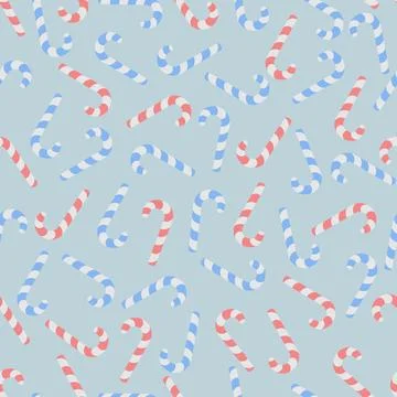 Repeating Christmas pattern of striped candy cane. Stock Illustration