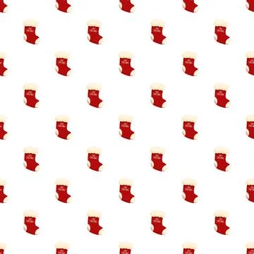 Repeating christmas sock pattern creating festive background Stock Illustration