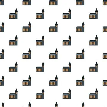 Repeating church building pattern presenting religion and architecture Stock Illustration