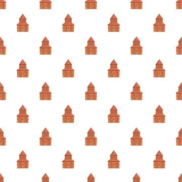 Repeating church pattern seamless illustration background Stock Illustration