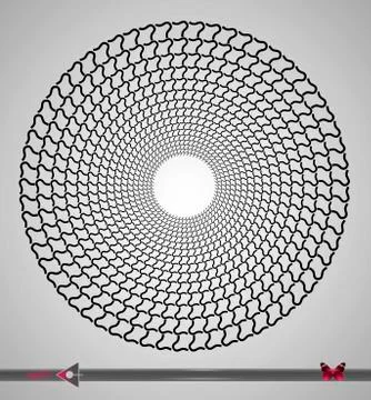 Repeating circular black and white pattern. Round background for design. Stock Illustration