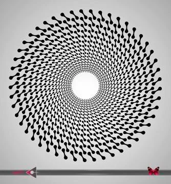 Repeating circular black and white pattern. Round background for technology,  イラスト素材