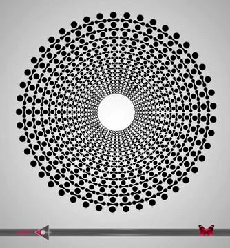 Repeating circular black and white pattern. Round background for technology,  스톡 일러스트
