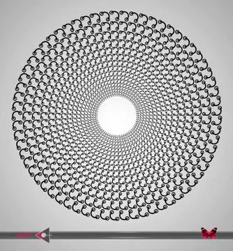 Repeating circular black and white pattern. Round background for design. イラスト素材