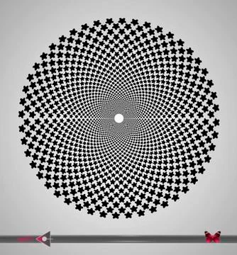 Repeating circular black and white pattern. Round background for design. Stock Illustration