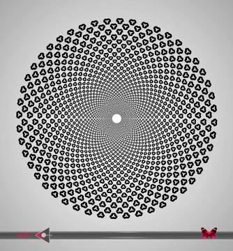 Repeating circular black and white pattern. Round background for design. Stock Illustration