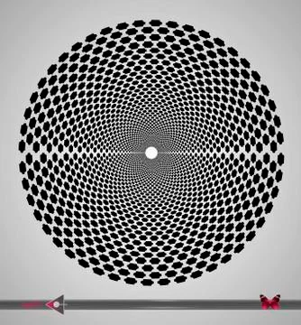 Repeating circular black and white pattern. Round background for design. Illustrazione stock