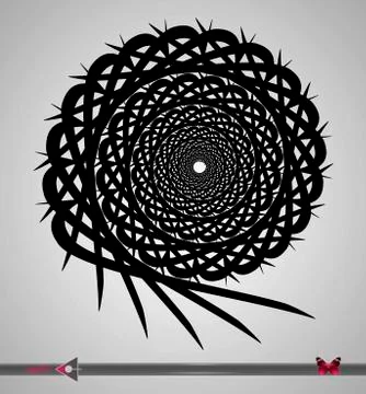 Repeating circular black and white pattern. Round background for design Ilustración de archivo